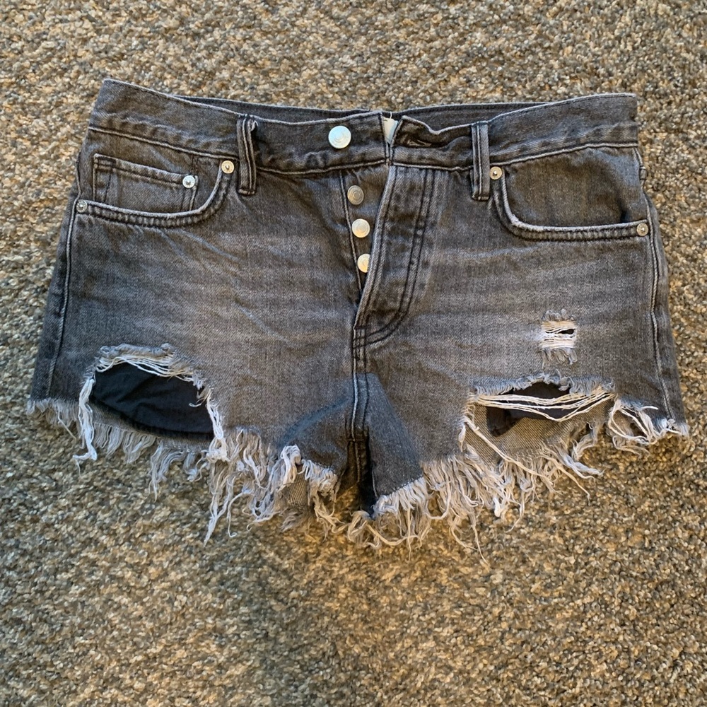 We the Free size 26 Black Wash Denim Short